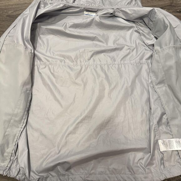Columbia PFG Terminal Spray Jacket Gray Hooded Windbreaker UPF 50 Mens Small - Picture 10 of 12